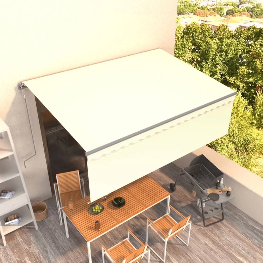 Toldo retrátil automático com estore 4,5x3 m cor creme