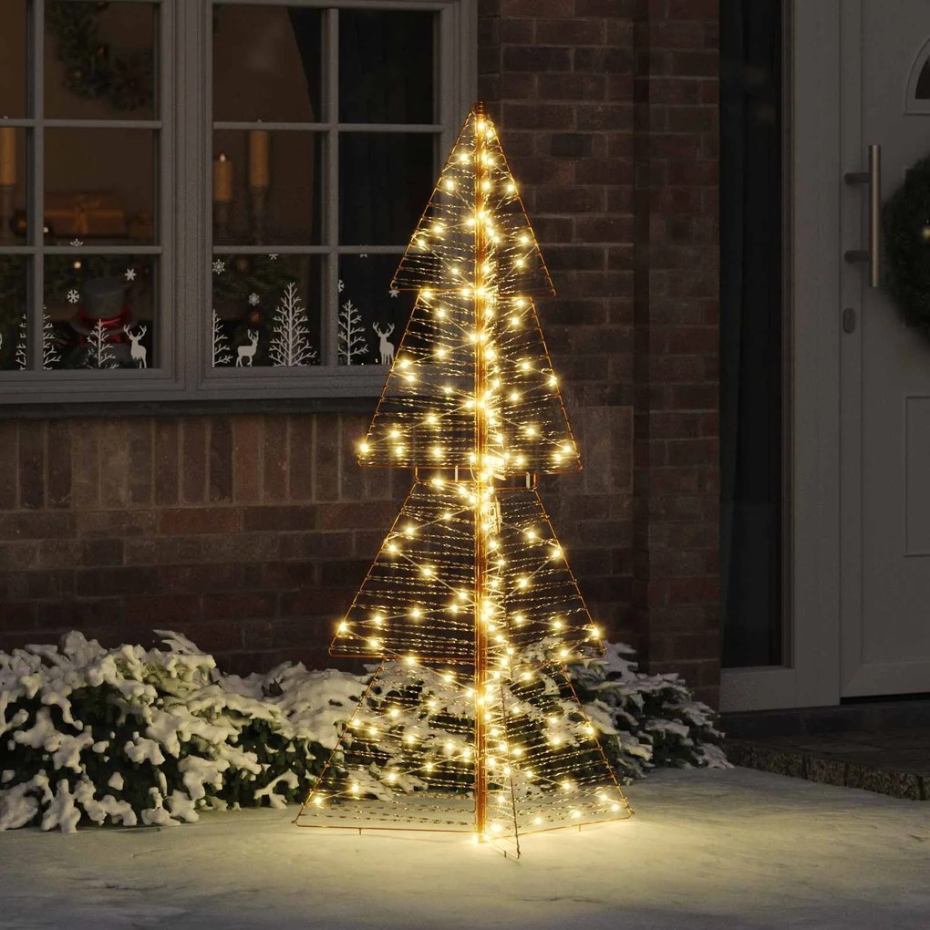vidaXL Árvore de Natal com 160 LEDs Branco quente 150 cm PET