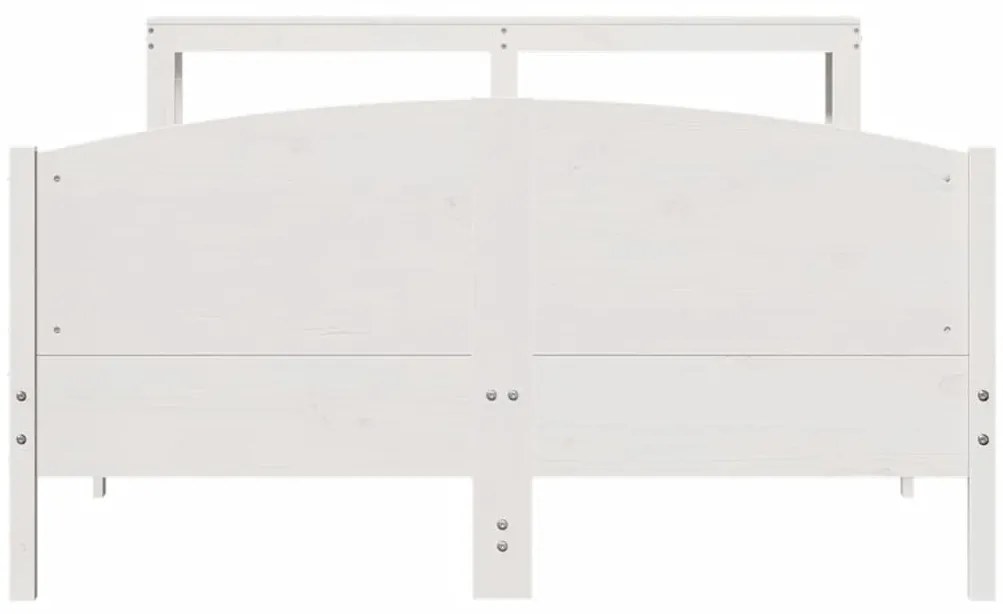 Cama sem colchão 160x200 cm madeira de pinho maciça branco