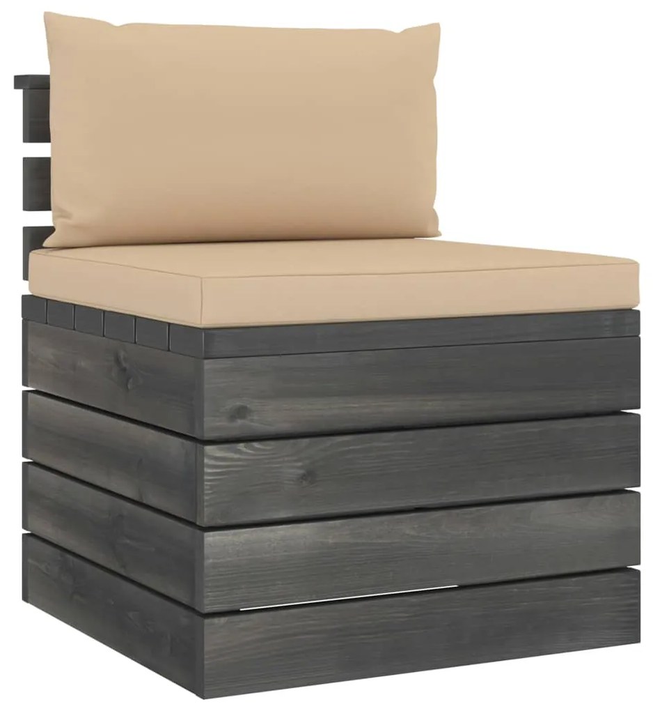 2 pcs conjunto lounge de paletes com almofadões pinho maciço