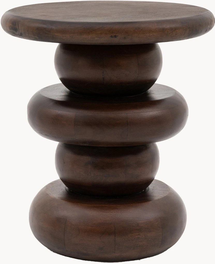 Mesa de centro redonda em madeira de manga Sculpt