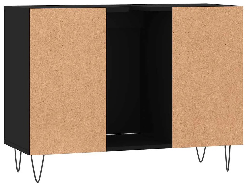 Armário de casa de banho 80x33x60 cm derivados de madeira preto