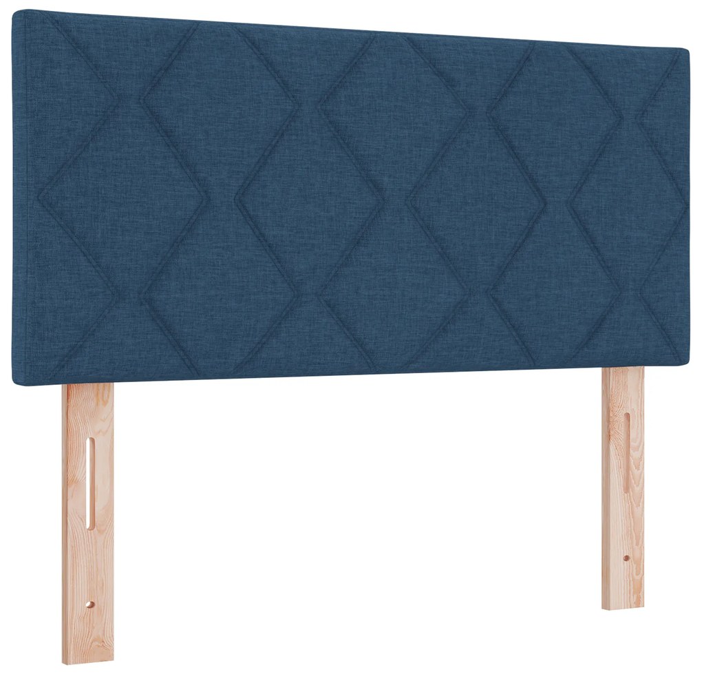 Cama Box Spring com Colchão Azul 90x190 cm Tecido