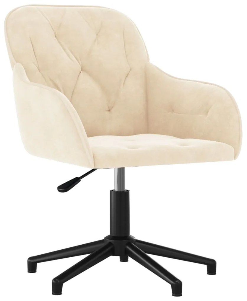 Cadeiras de jantar giratórias 2 pcs veludo cor creme