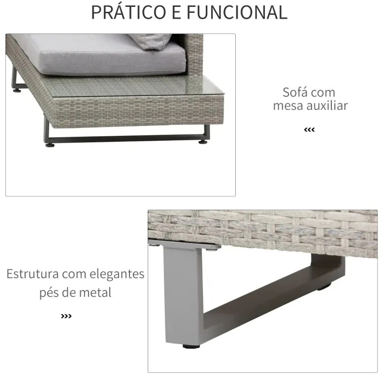 Conjunto de Jardim Liya em Vime - Sofá e Mesa de Centro - Design Natur