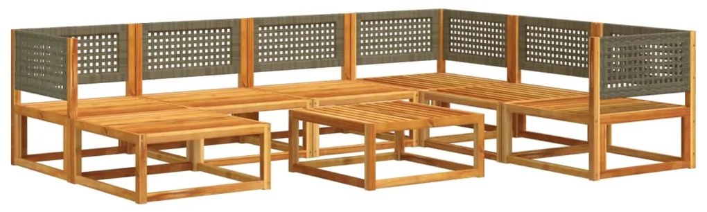 8 pcs conjunto de sofás de jardim com almofadões acácia maciça