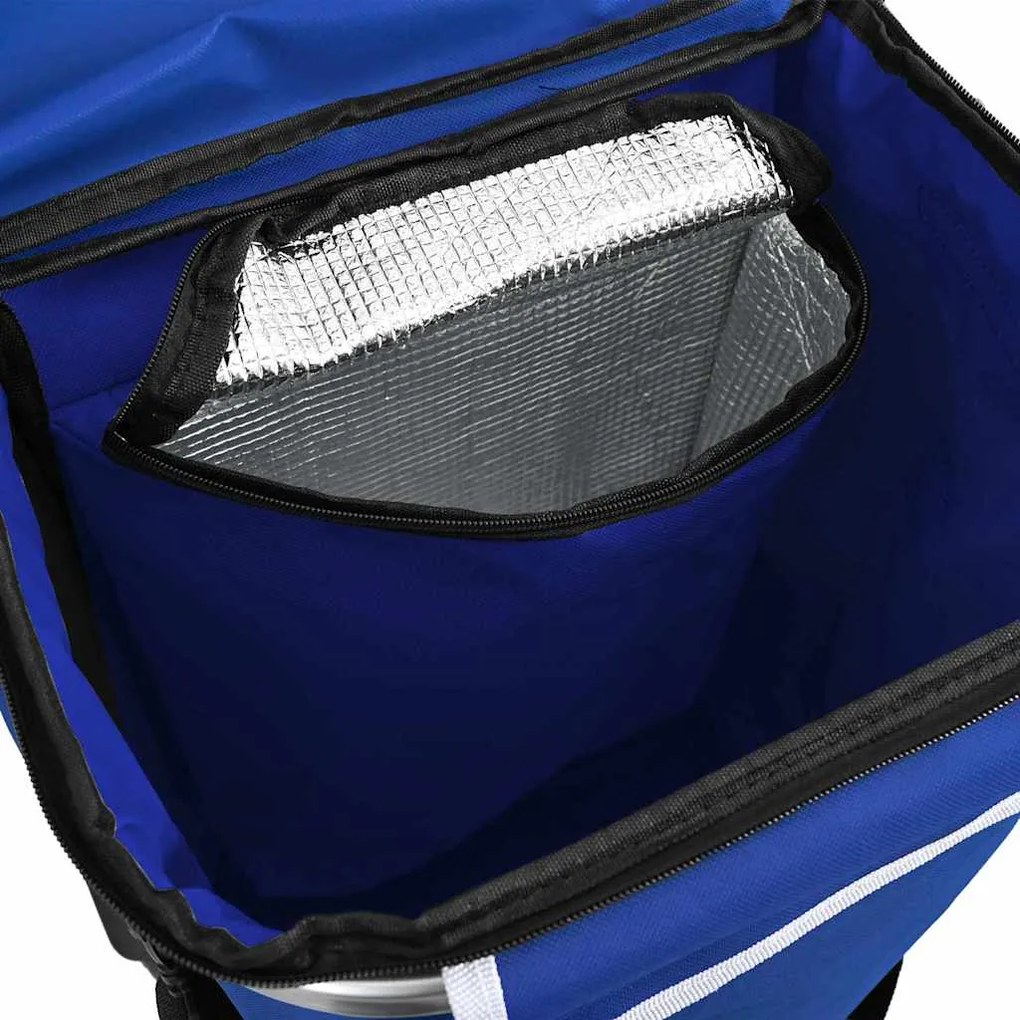 Carrinho de Compras vidaXL com Rodas e Cabo Ajustável Azul 40 L