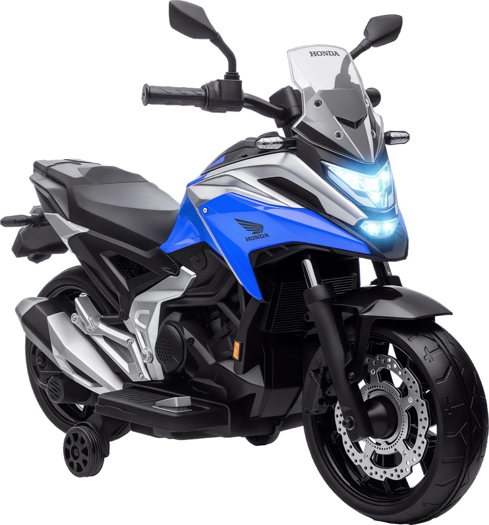 Moto elétrica para crianças - Moto de brincar Honda para crianças dos 3 aos 6 anos, com música e faróis azuis