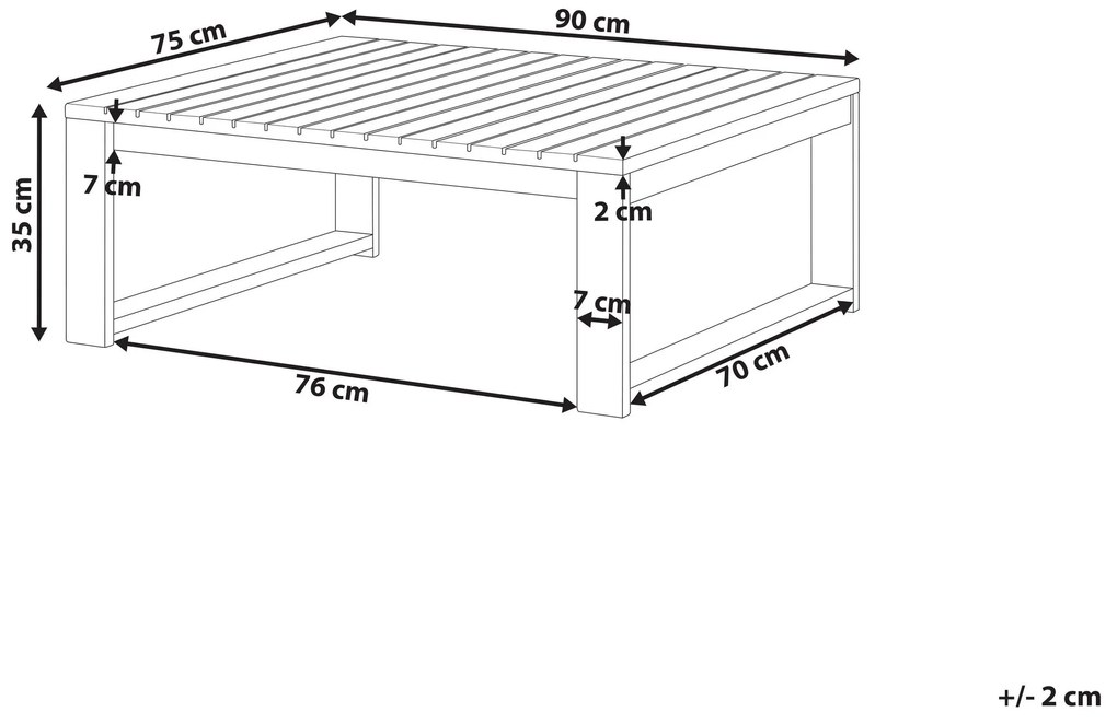 Mesa de centro em madeira clara de acácia certificada 90 x 75 cm TIMOR II Beliani