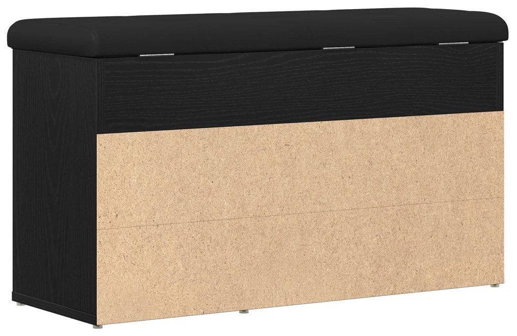 Banco de Armazenamento vidaXL Preto Carvalho 80x30x45 cm Madeira de En
