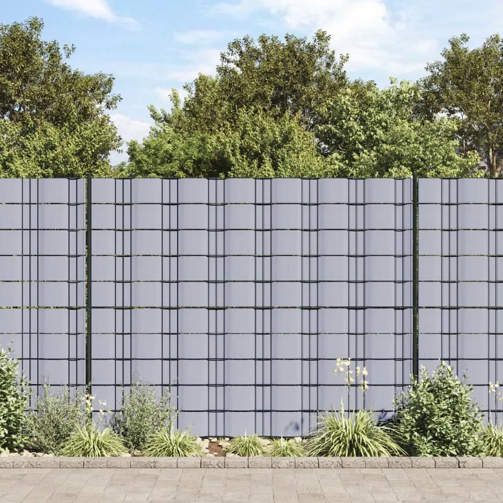 Painel de privacidade para jardim 70x0,19 m PVC cinzento-claro