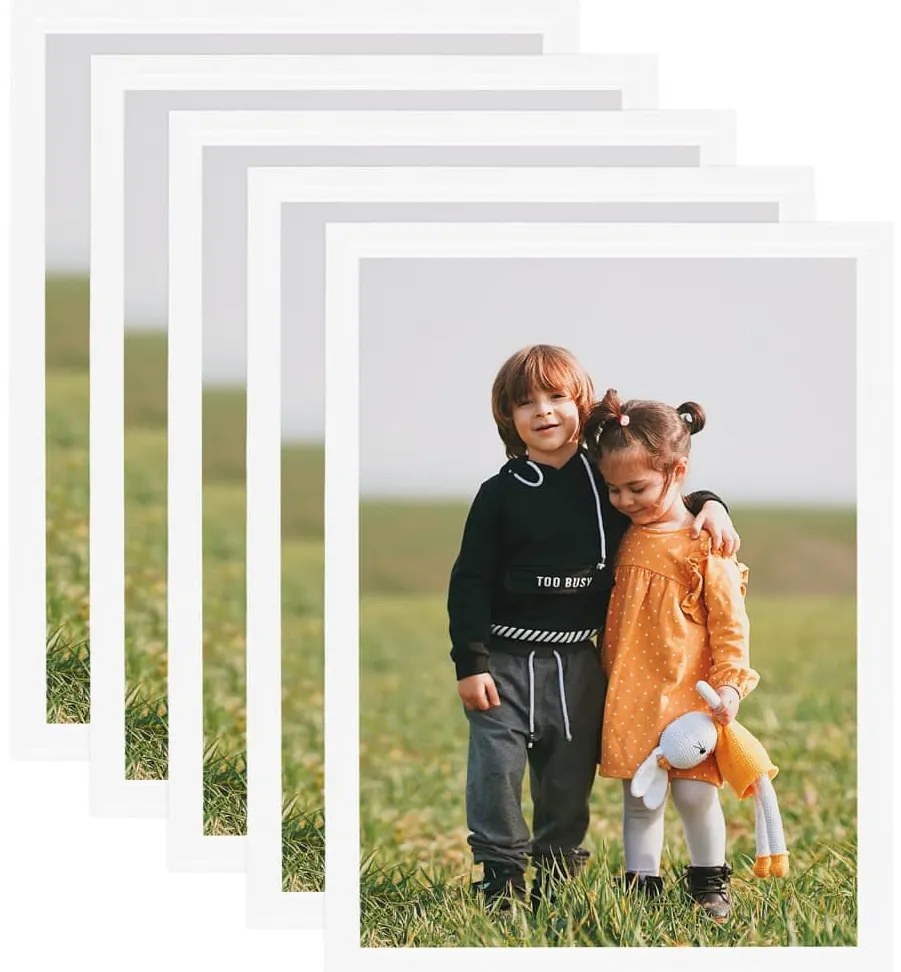 vidaXL Molduras para parede ou mesa 5 pcs 50x70 cm MDF branco