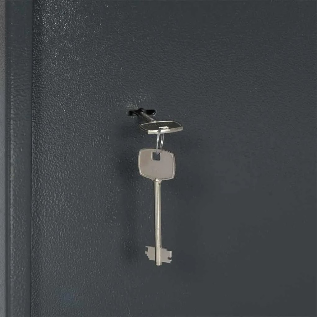 Caixa de Segurança com Fechadura Chave Cinza Escuro 31x35x50 cm Aço