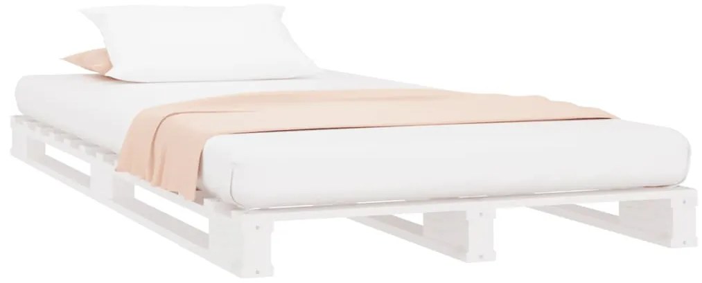 Cama de paletes pinho maciço 90x200 cm branco