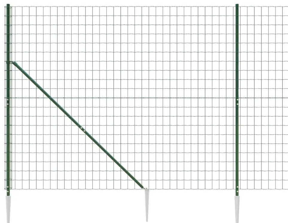 Cerca de malha de arame com estacas de fixação 2,2x10 m verde