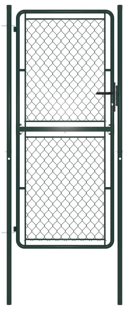 vidaXL Portão de jardim 100x200 cm aço verde