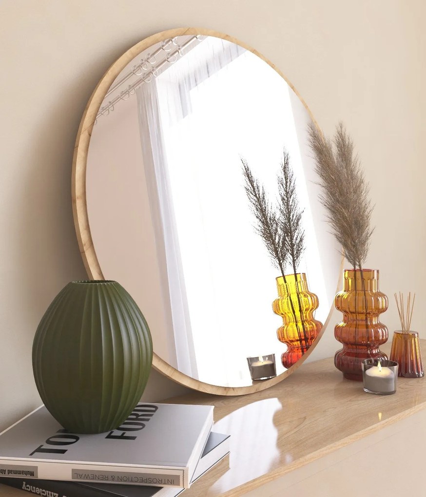 Espelho Redondo Ozze – Natural – 60 cm x 60 cm x 2,2 cm