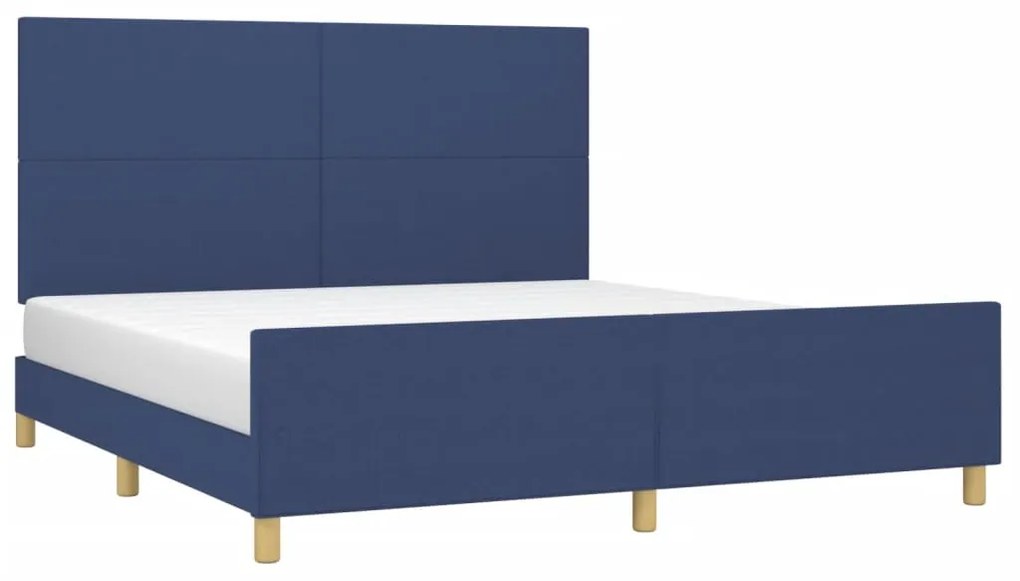 Estrutura de cama sem colchão 160x200 cm tecido azul