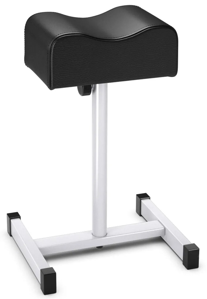 Apoio de Pés para Pedicure e Manicure com Altura Regulável de 44-65 cm e Almofada Equipamento Profissional para Salões de Beleza Preto