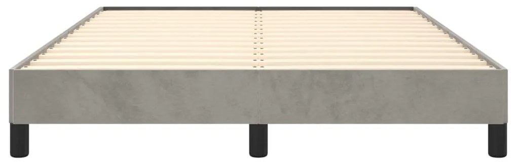 Estrutura de cama sem colchão 140x190 cm veludo cinzento-claro