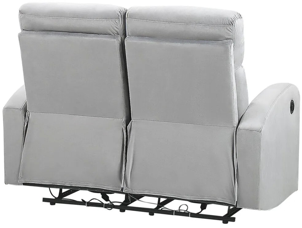 Conjunto de sofás com 6 lugares reclináveis elétricos em veludo cinzento claro VERDAL Beliani