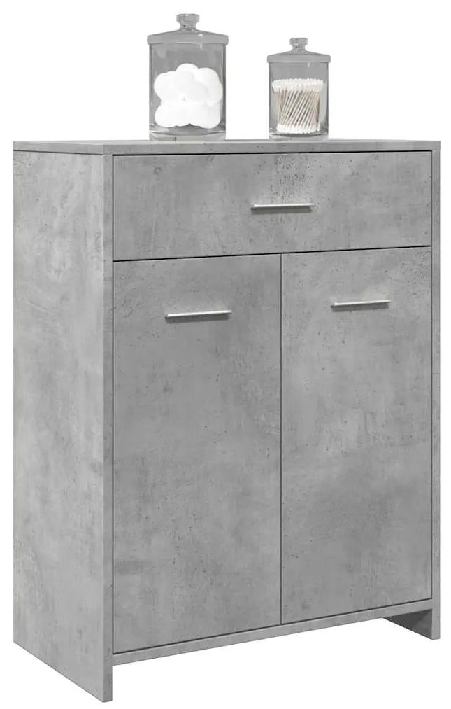 Armário de casa de banho 60x33x80cm contraplacado cinza cimento