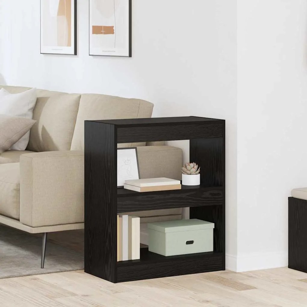 vidaXL Gabinete de Livros Carvalho preto 60 x 30 x 72 cm