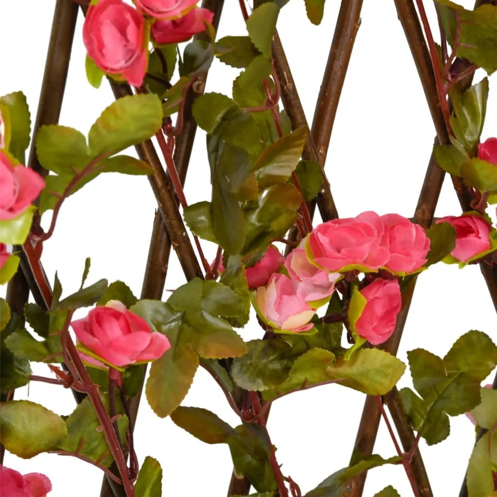 Treliça hera artificial extensível 5 pcs 180x60 cm rosa escuro