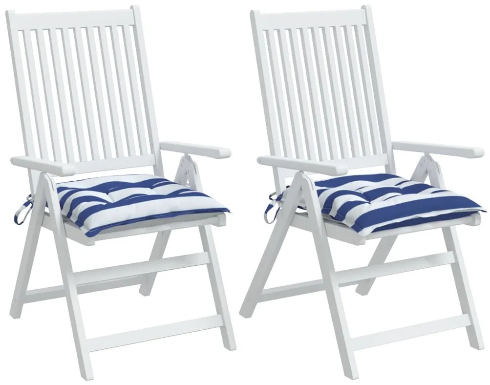 Almofadões p/ cadeira 2pcs tecido oxford riscas azul/branco