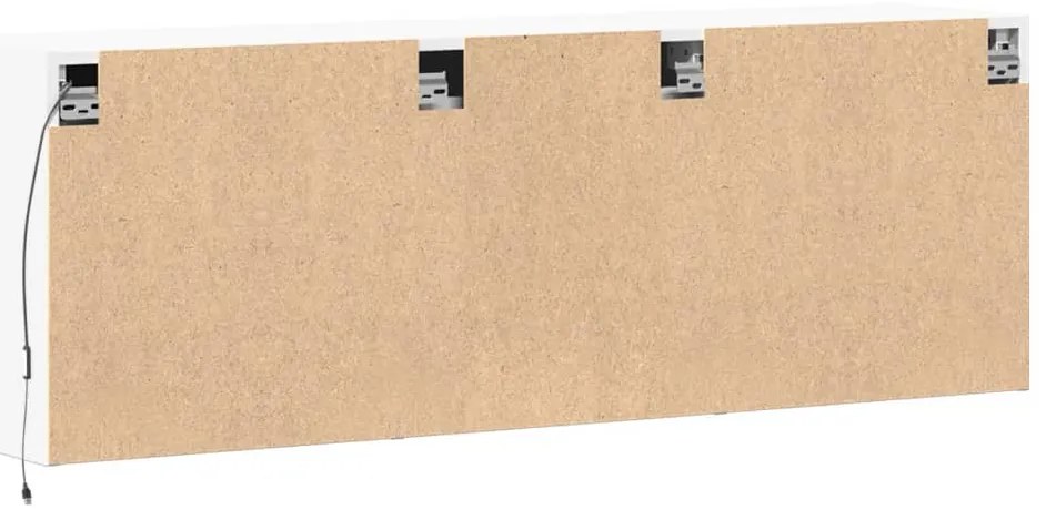 Móvel de parede para TV com luzes LED 130x31x45 cm branco