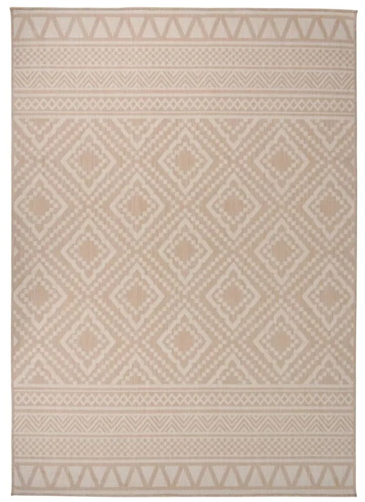 Tapete de tecido plano p/ exterior 120x170 cm riscas castanhas