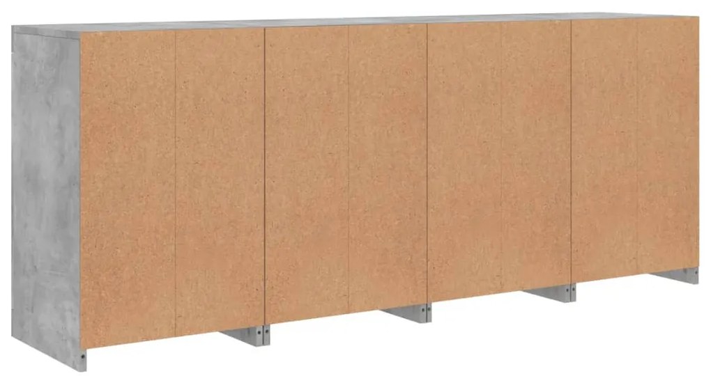 Aparador com luzes LED 164x37x67 cm cinzento cimento
