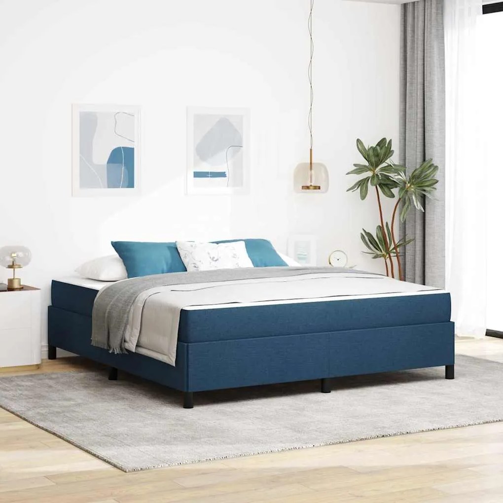vidaXL Cama Box Azul 180 x 200 cm tecido