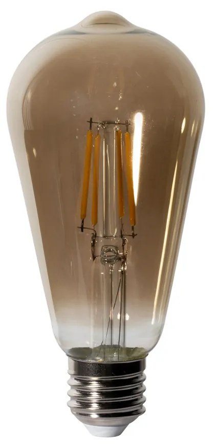 Conjunto de 5 lâmpadas LED E27 reguláveis ST64 vidro fumado 5W 450 lm 2700K