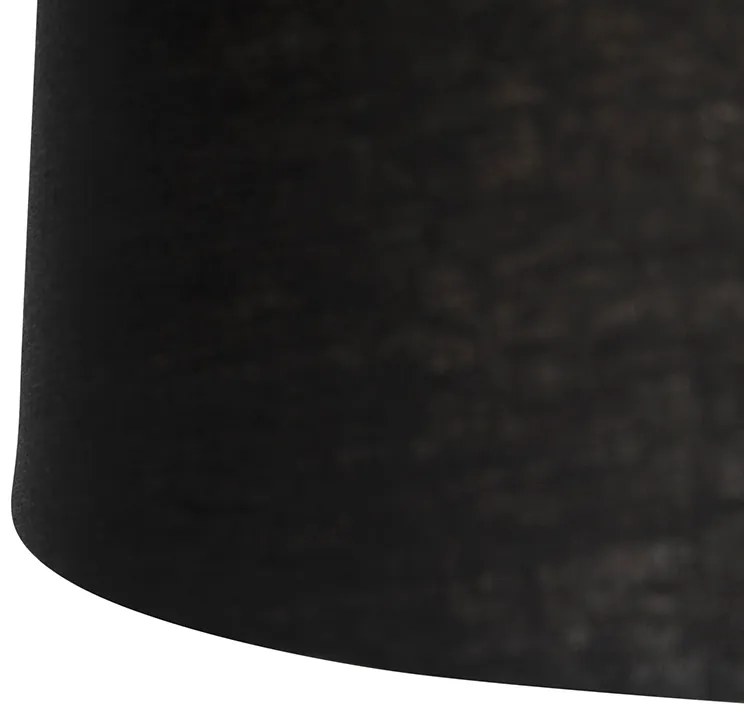 Candeeiro de suspensão com cortinas de linho preto 35 cm - Blitz II preto Moderno