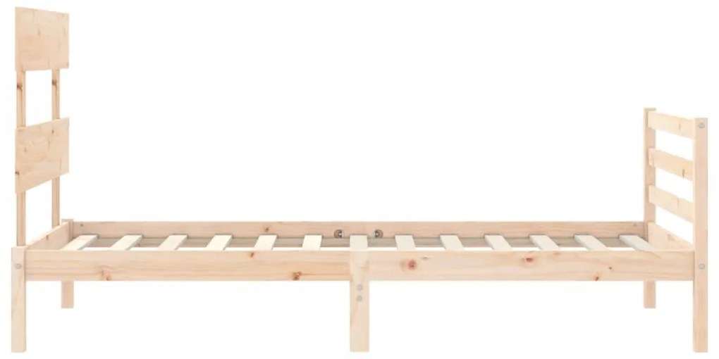 Estrutura de cama com cabeceira 90x200 cm madeira maciça