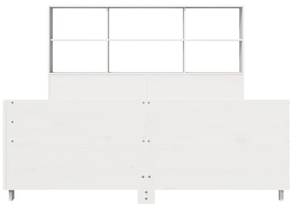Cama sem colchão 150x200 cm madeira de pinho maciça branco