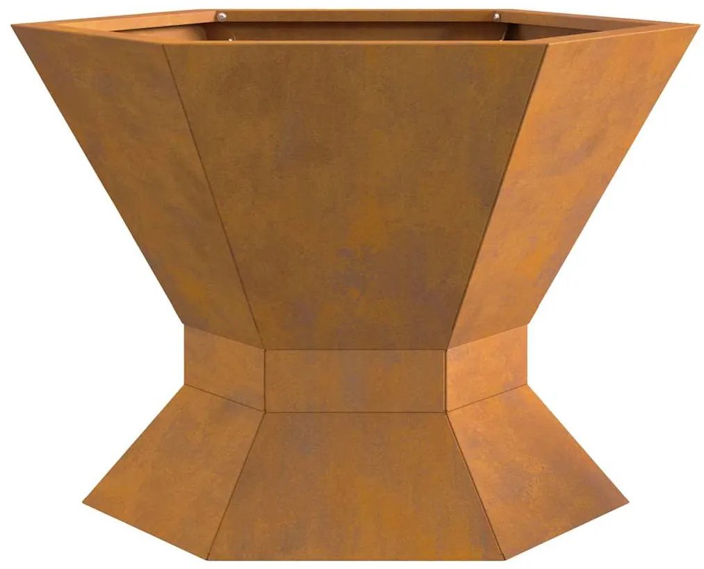Caminha Hexagonal para Fogo 50x50x40 cm em Aço Envelhecido