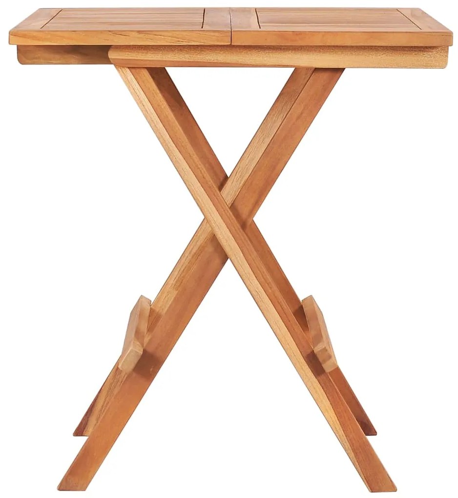 Mesa de bistrô dobrável 60x60x65 cm madeira teca maciça