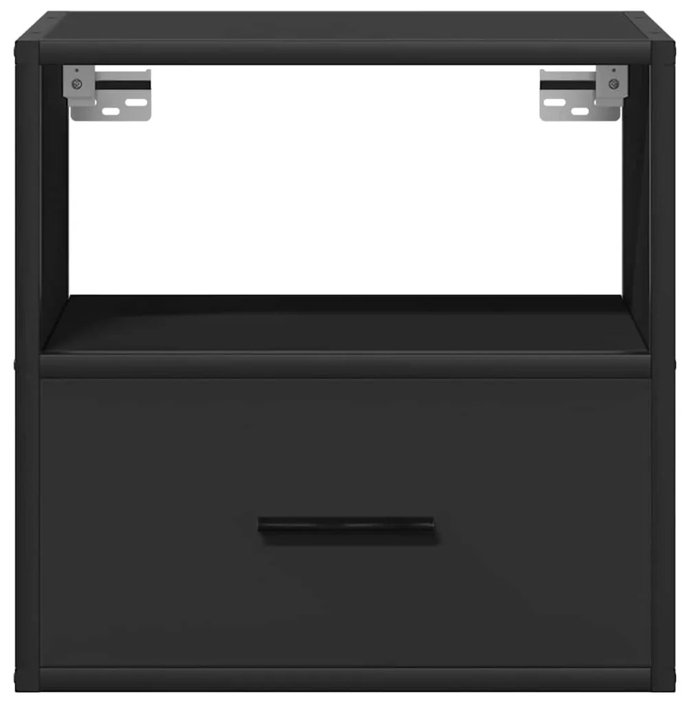 Mesa de cabeceira de parede 40x31x39,5 cm preto