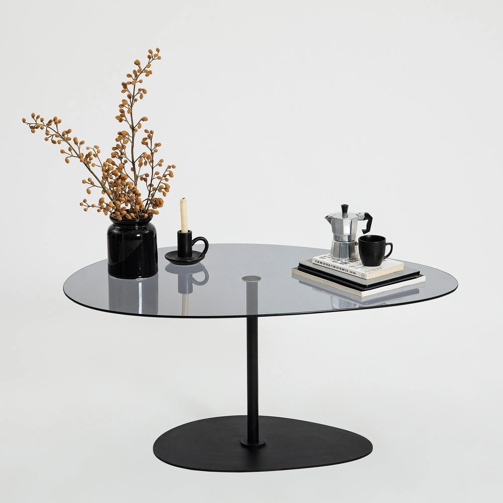 Mesa de Centro Porto – Cinzento Escuro e Preto – 90x40x60 cm
