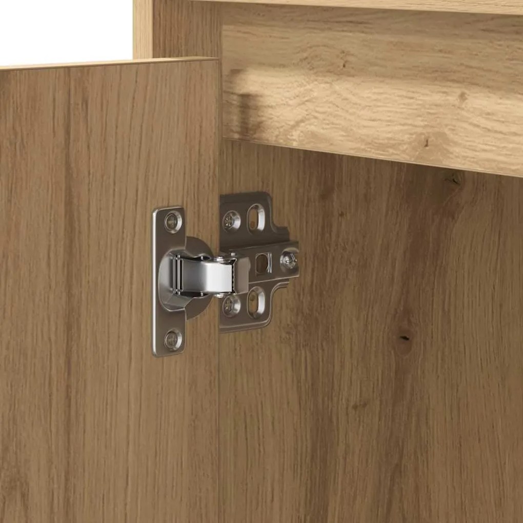 Camas de Cabeceira com LED 2 pcs Carvalho Artesanal 50x34,5x50 cm
