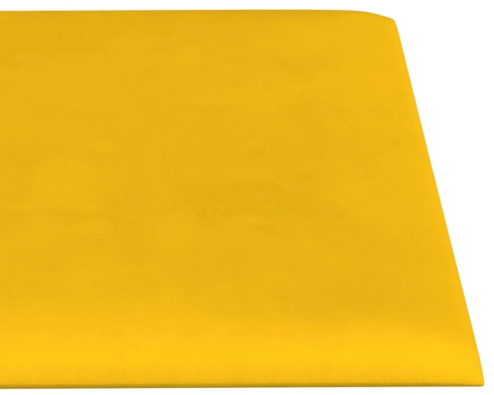 Painel de parede 12 pcs 60x15 cm veludo 1,08 m² amarelo