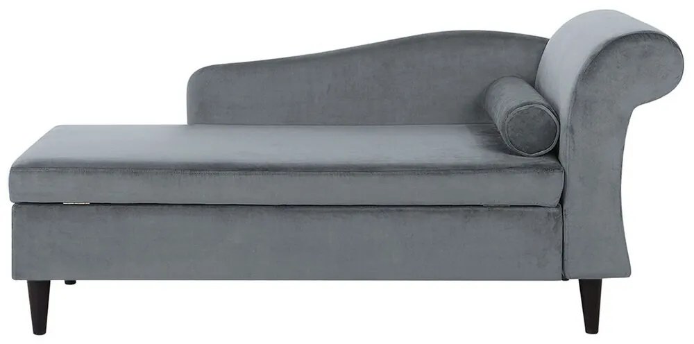 Chaise-longue à direita em veludo cinzento claro LUIRO Beliani
