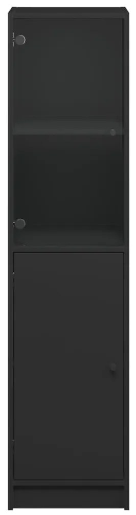 Aparador alto c/ porta de vidro 35x37x142 cm preto