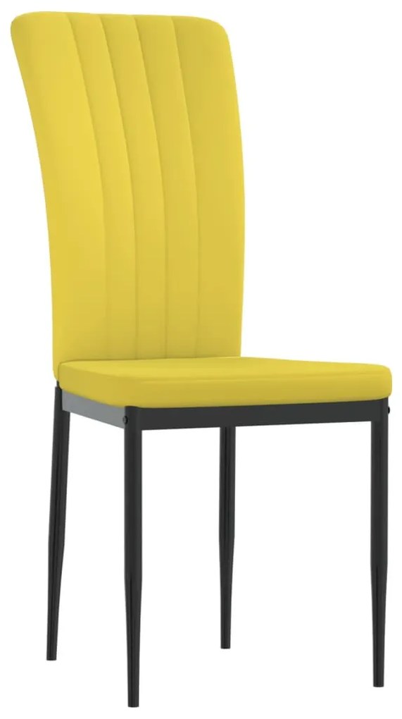 Cadeiras de jantar 2 pcs veludo amarelo mostarda