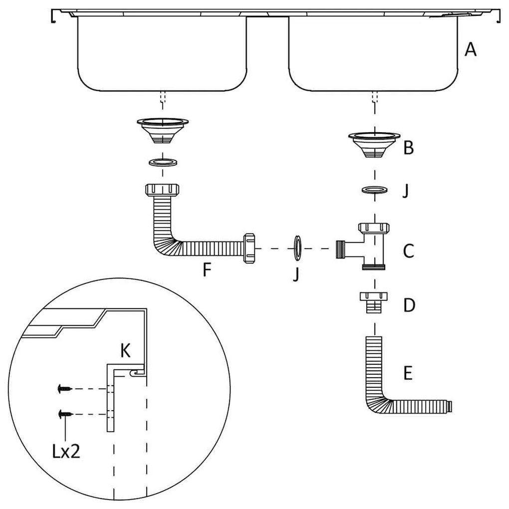 Lava-louça cozinha + cuba dupla aço inox prateado