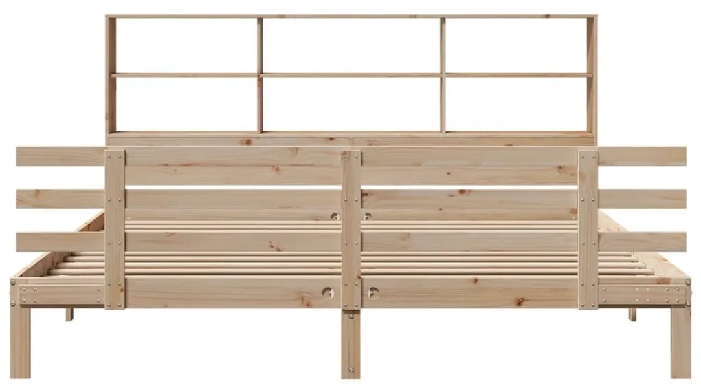Cama com estante sem colchão 200x200 cm pinho maciço