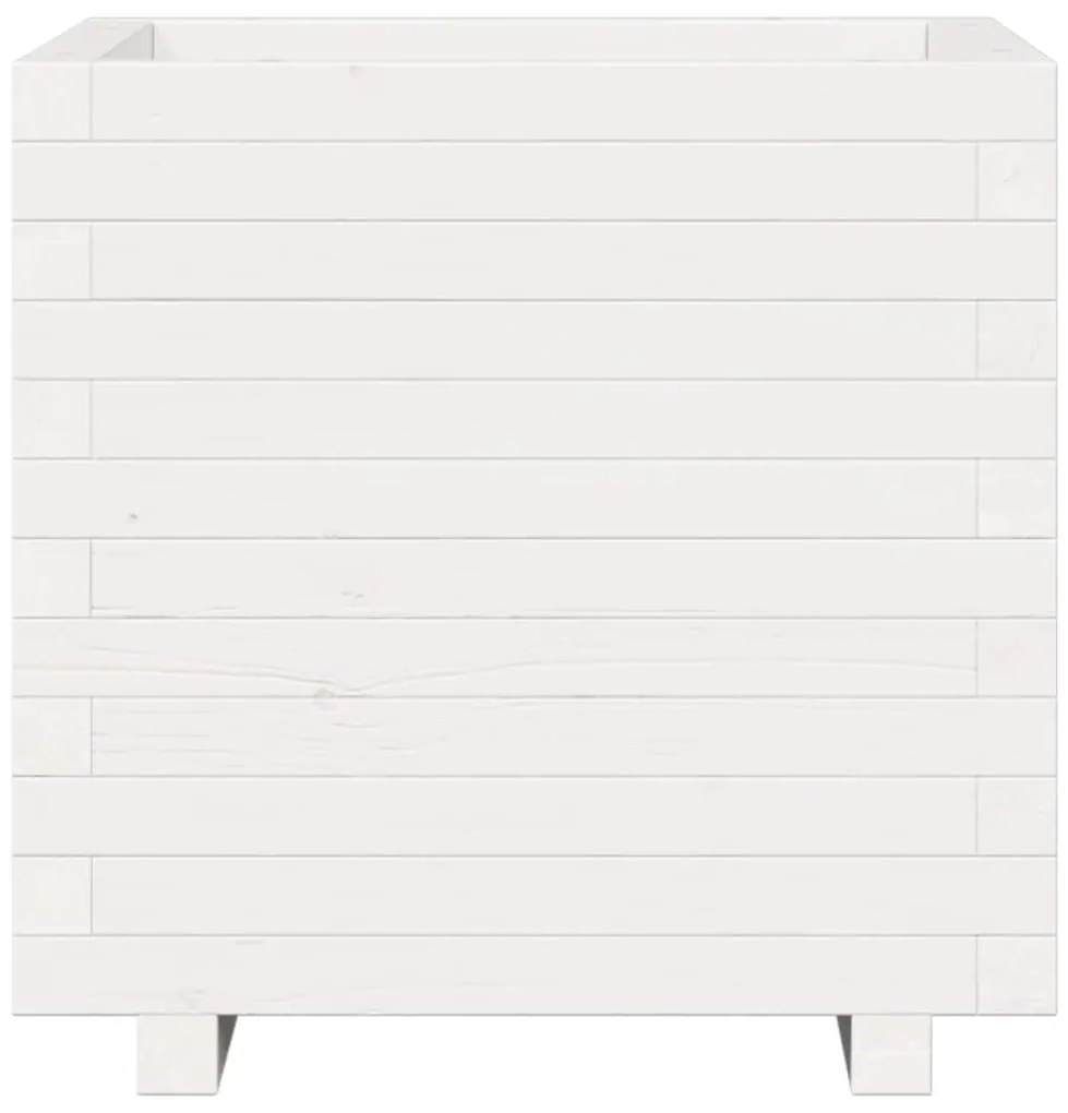 Vaso/floreira de jardim 50x50x49,5 cm pinho maciço branco