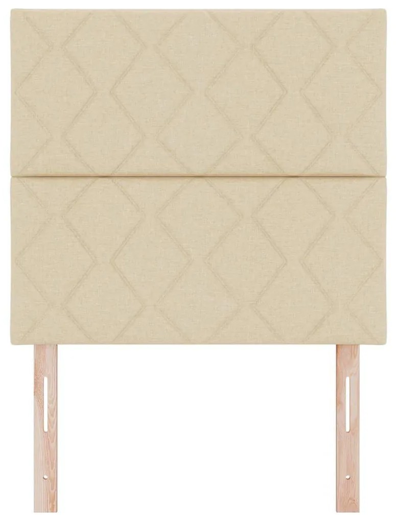Cabeceira LED vidaXL Design de Blocos de Diamante Creme 100 cm Tecido